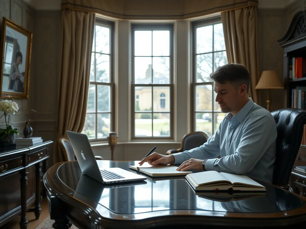 Notebook and pen on desk
