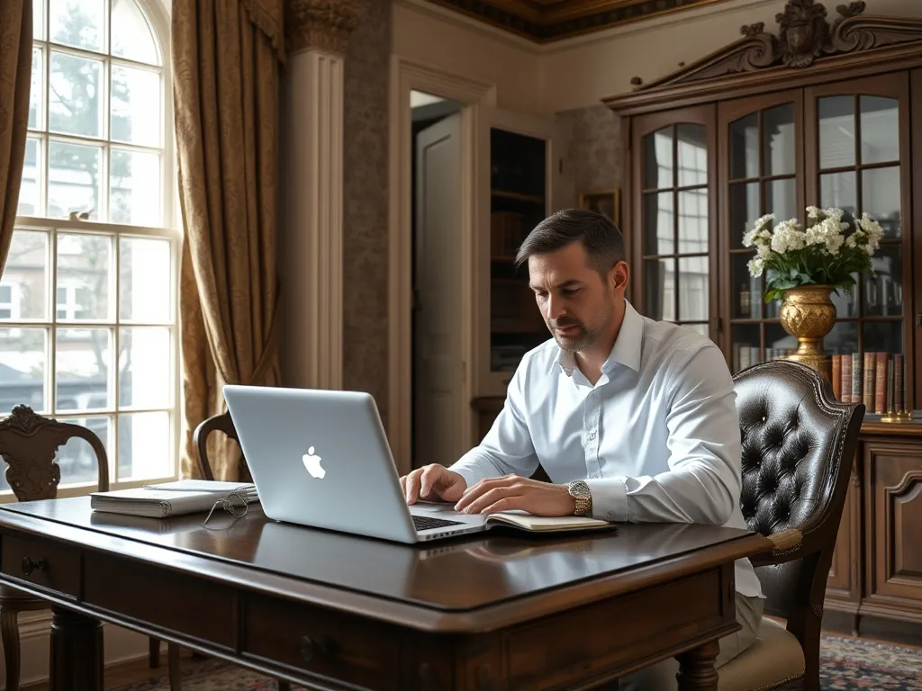 Desk lamp and manuscript